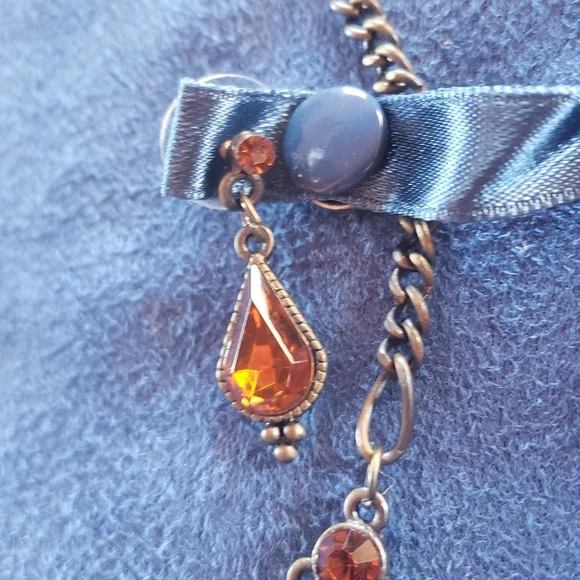 Necklace and earring set with beautiful orange/yellow stones - Picture 2 of 4